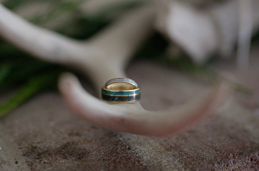 "ETERNA" - MOTHER OF PEARL WEDDING BAND-19