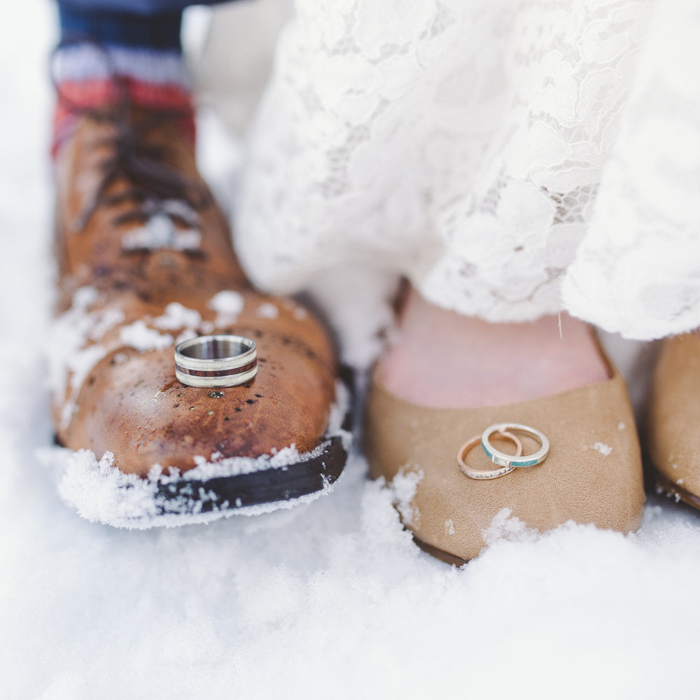 WHITE SAPPHIRE WEDDING BAND WITH TURQUOISE INLAYS-15