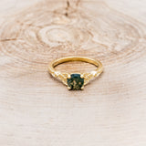 "AIFE" - CELTIC KNOT ROUND CUT MOSS AGATE ENGAGEMENT RING-4