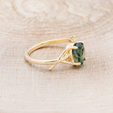 "ARTEMIS" - PEAR-SHAPED MOSS AGATE ENGAGEMENT RING