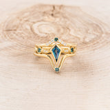 "BIANCA" - BRIDAL SUITE - KITE CUT LAB-GROWN ALEXANDRITE ENGAGEMENT RING WITH ALEXANDRITE & DIAMOND ACCENTS-15