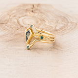 "BIANCA" - BRIDAL SUITE - KITE CUT LAB-GROWN ALEXANDRITE ENGAGEMENT RING WITH ALEXANDRITE & DIAMOND ACCENTS-13