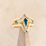 "BIANCA" - BRIDAL SUITE - KITE CUT LAB-GROWN ALEXANDRITE ENGAGEMENT RING WITH ALEXANDRITE & DIAMOND ACCENTS-12