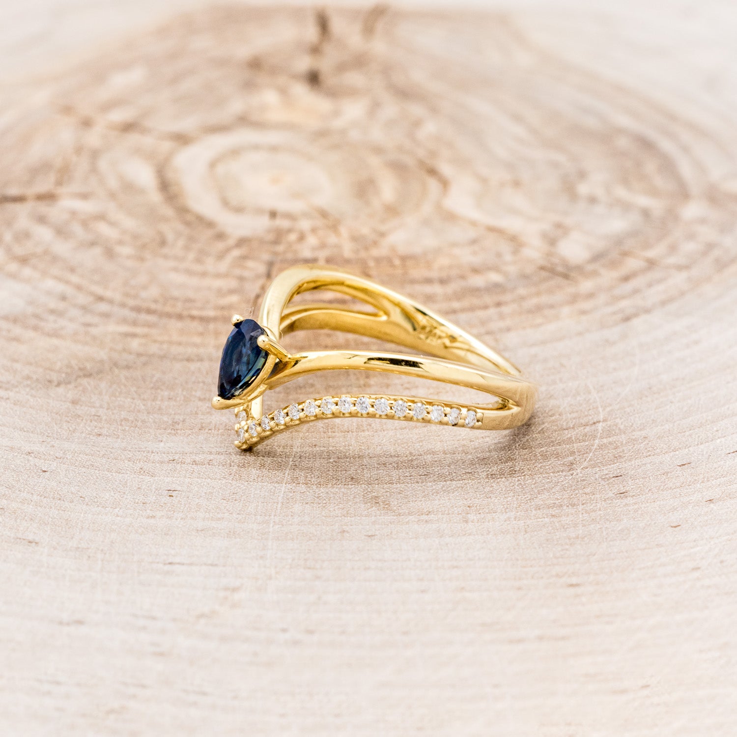 "CICELY" - PEAR-SHAPED BLUE SAPPHIRE ENGAGEMENT RING WITH DIAMOND ACCENTS-9