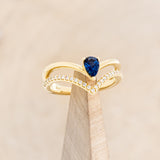"CICELY" - PEAR-SHAPED BLUE SAPPHIRE ENGAGEMENT RING WITH DIAMOND ACCENTS