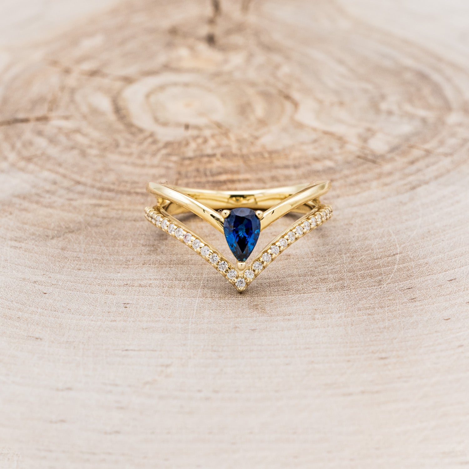 "CICELY" - PEAR-SHAPED BLUE SAPPHIRE ENGAGEMENT RING WITH DIAMOND ACCENTS-10