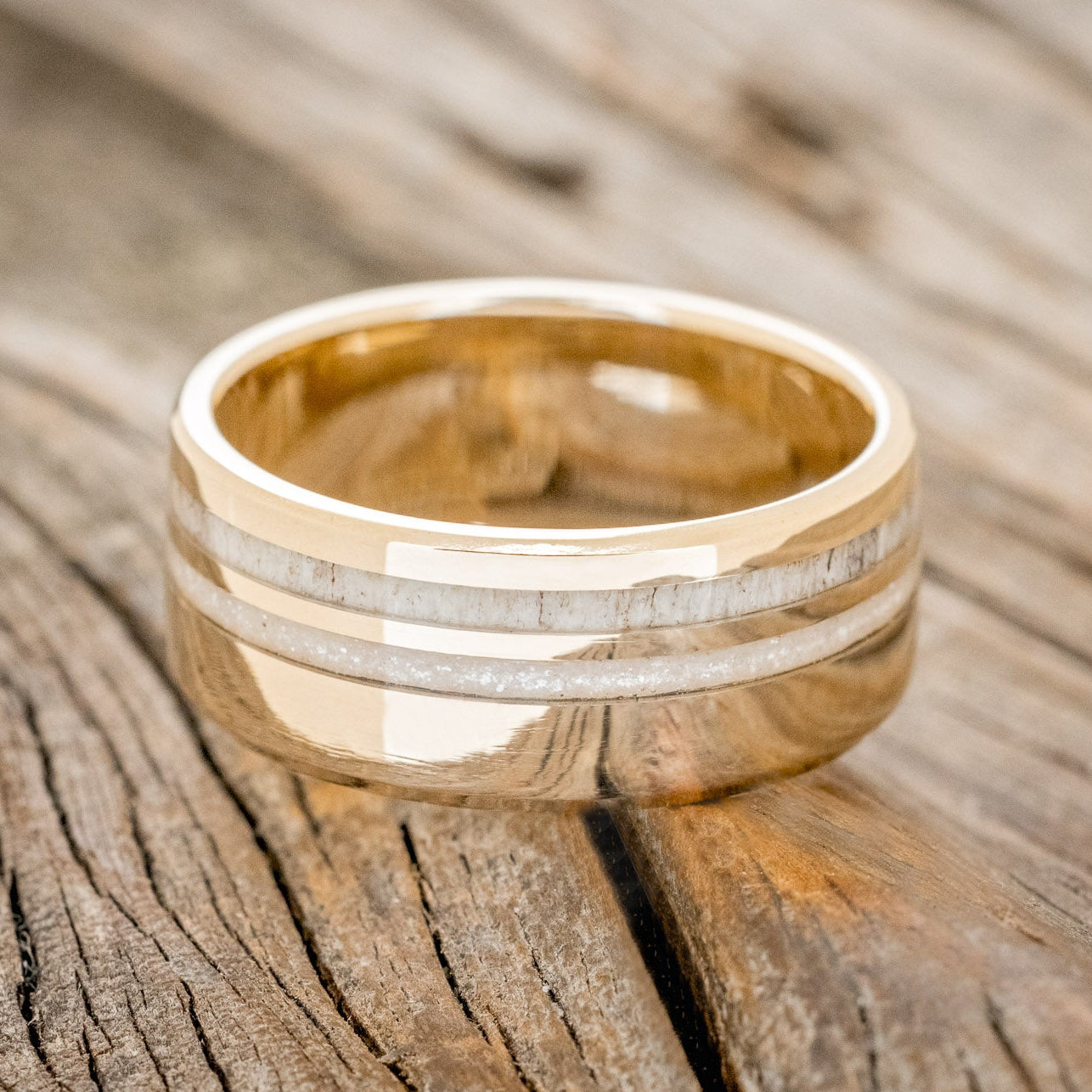 "COSMO" - DIAMOND DUST & ANTLER WEDDING BAND-9
