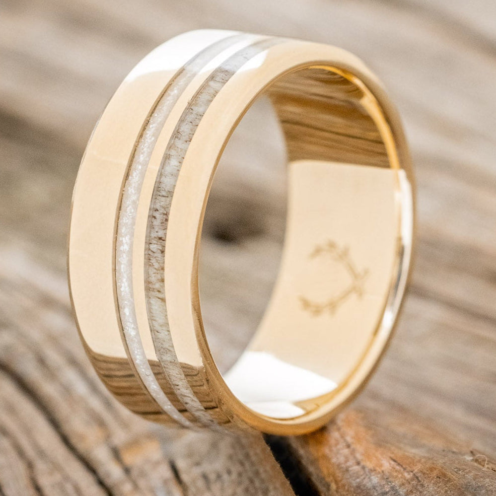 "COSMO" - DIAMOND DUST & ANTLER WEDDING BAND-7