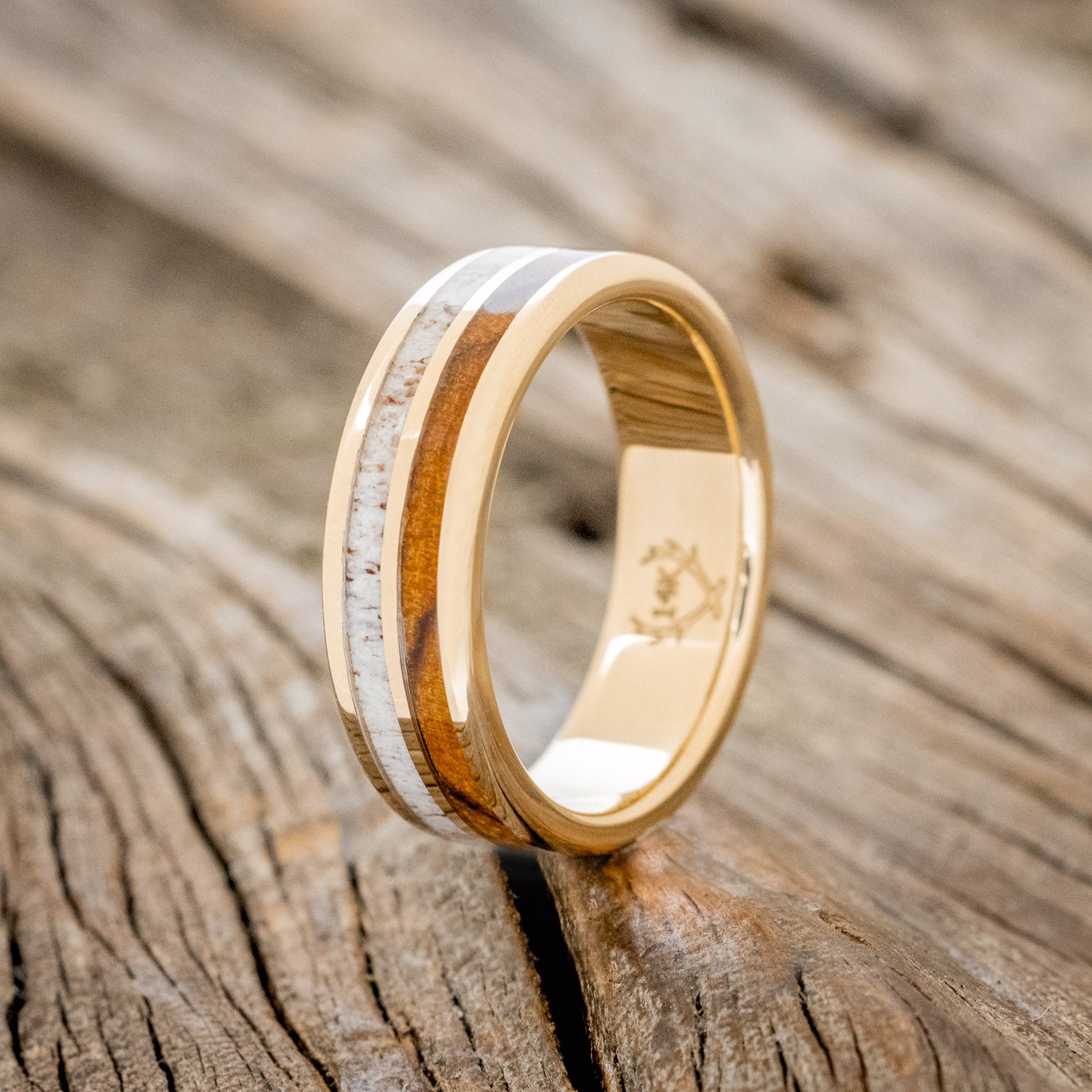 "DYAD" - IRONWOOD & ANTLER WEDDING BAND-4
