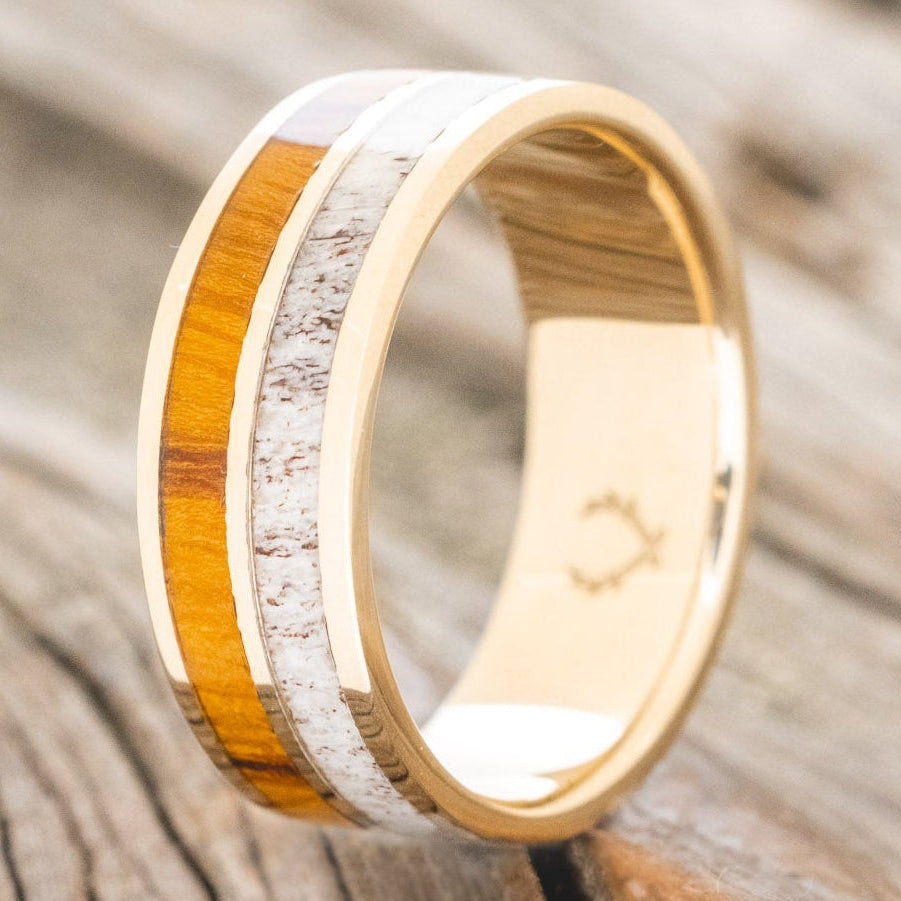 "DYAD" - IRONWOOD & ANTLER WEDDING BAND-7