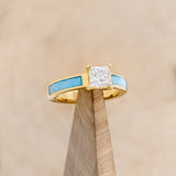 "EOTA" - PRINCESS CUT MOISSANITE ENGAGEMENT RING WITH TURQUOISE INLAYS