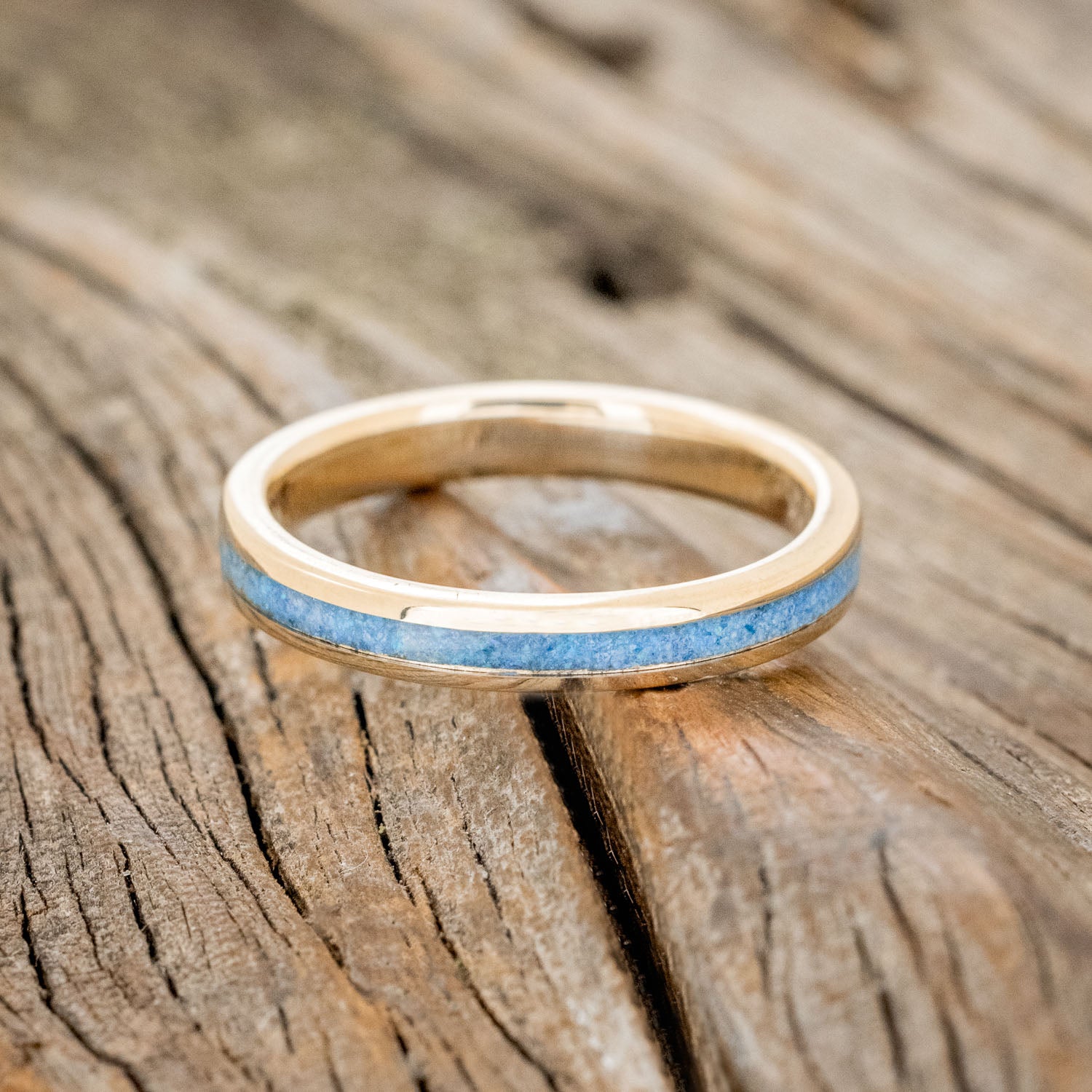 "ETERNA"- BLUE OPAL STACKING WEDDING BAND-9