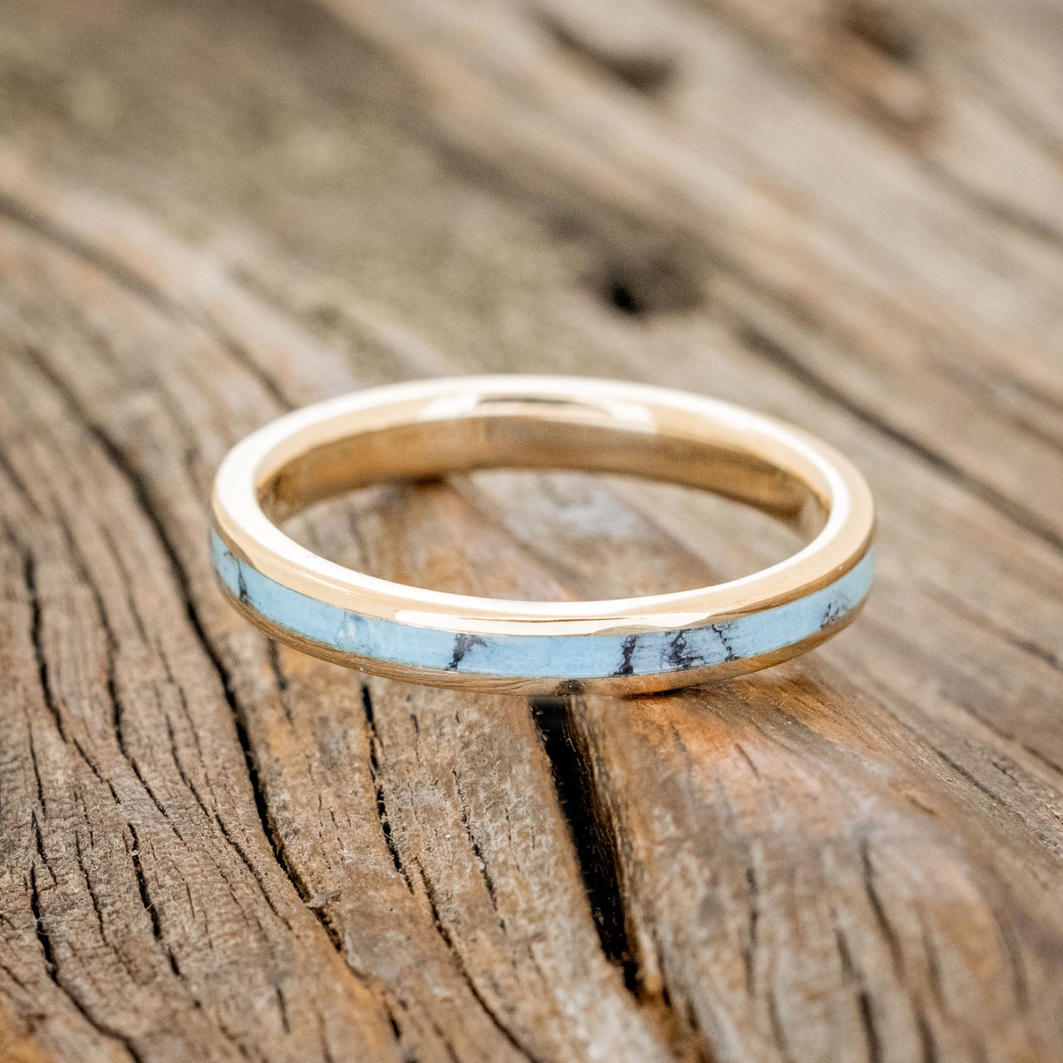 "ETERNA" - TURQUOISE & BLACK MATRIX TRUSTONE STACKING BAND-6