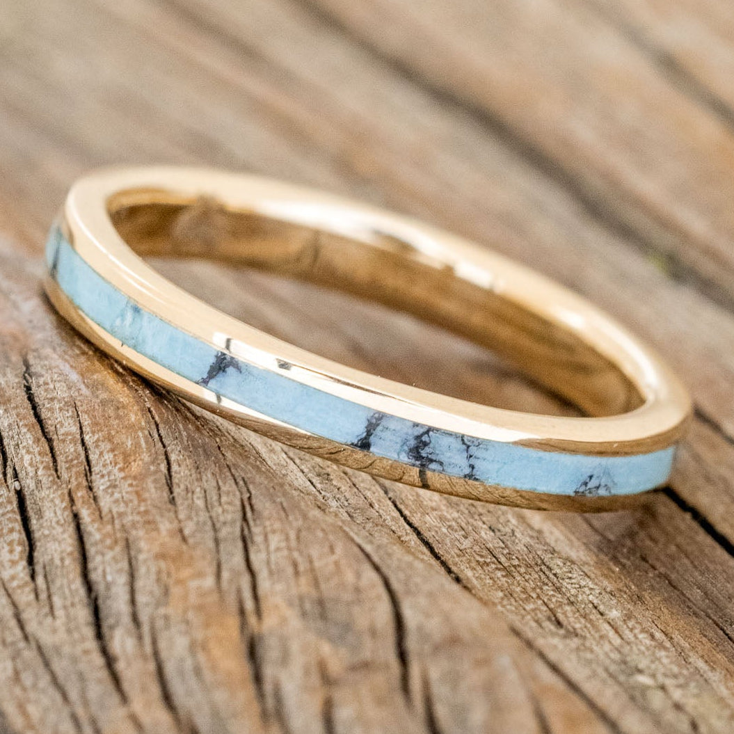 "ETERNA" - TURQUOISE & BLACK MATRIX TRUSTONE STACKING BAND-5