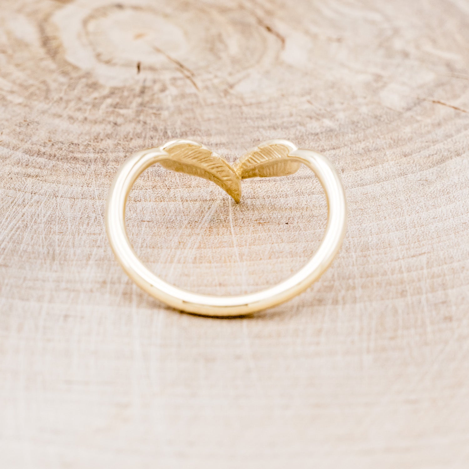 "FALA" - FEATHER ACCENTED TRACER WEDDING BAND-17