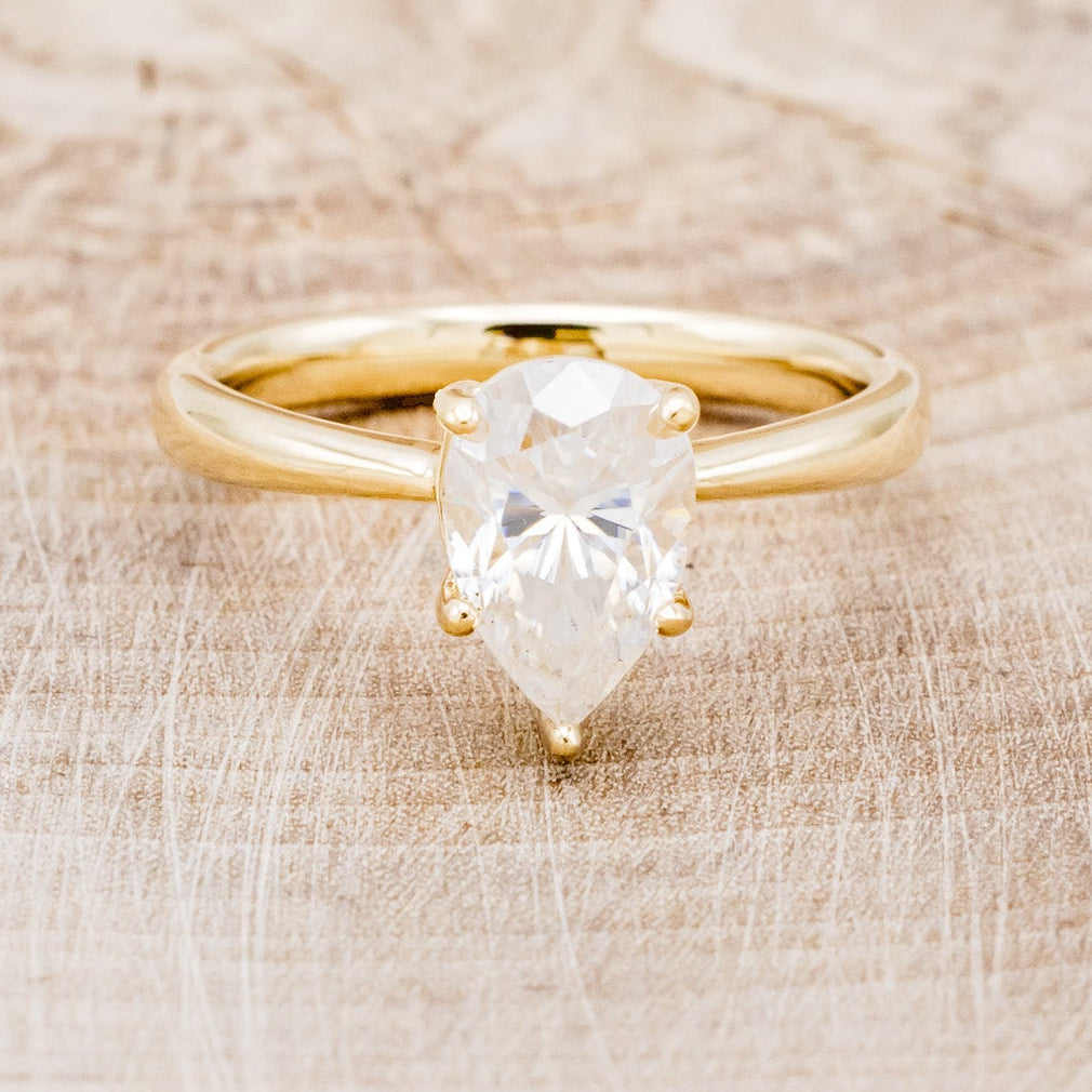 5 PRONG PEAR-SHAPED MOISSANITE SOLITAIRE ENGAGEMENT RING-4
