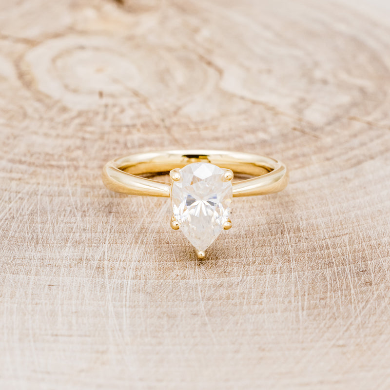 5 PRONG PEAR-SHAPED MOISSANITE SOLITAIRE ENGAGEMENT RING