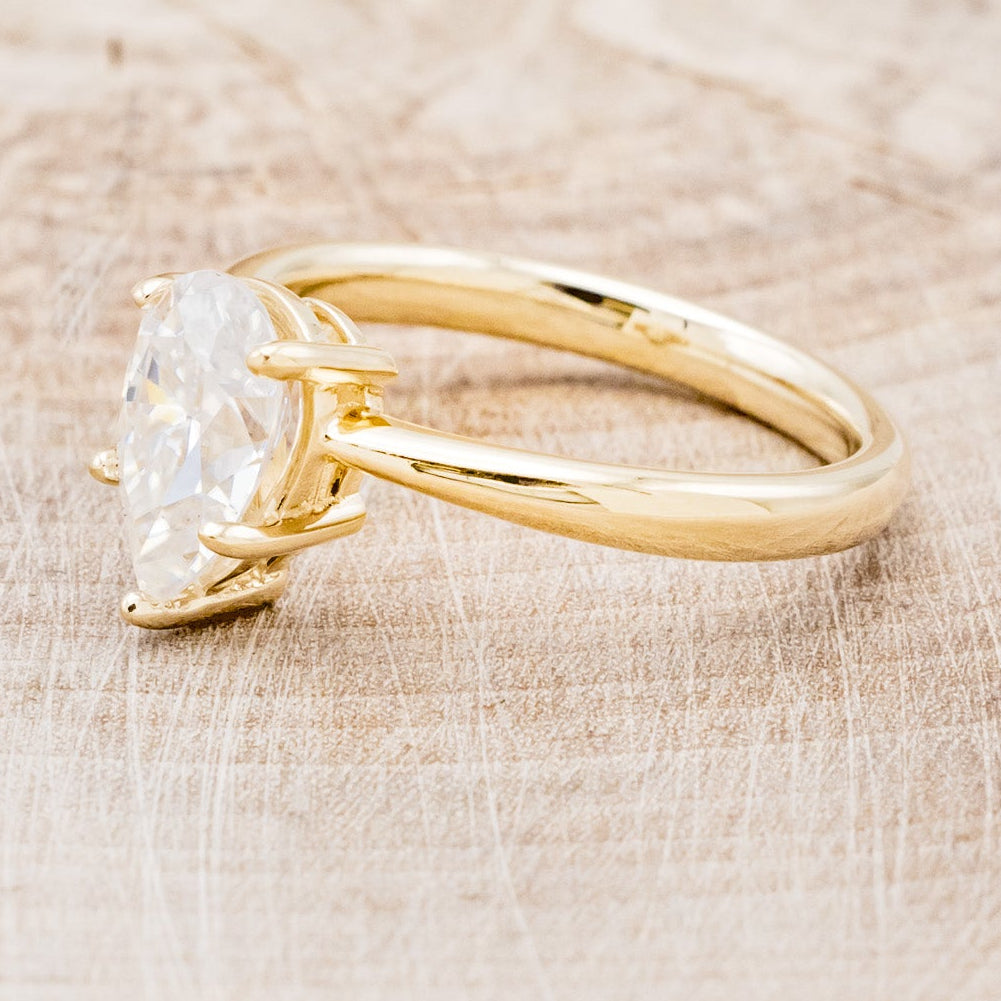 5 PRONG PEAR-SHAPED MOISSANITE SOLITAIRE ENGAGEMENT RING-3