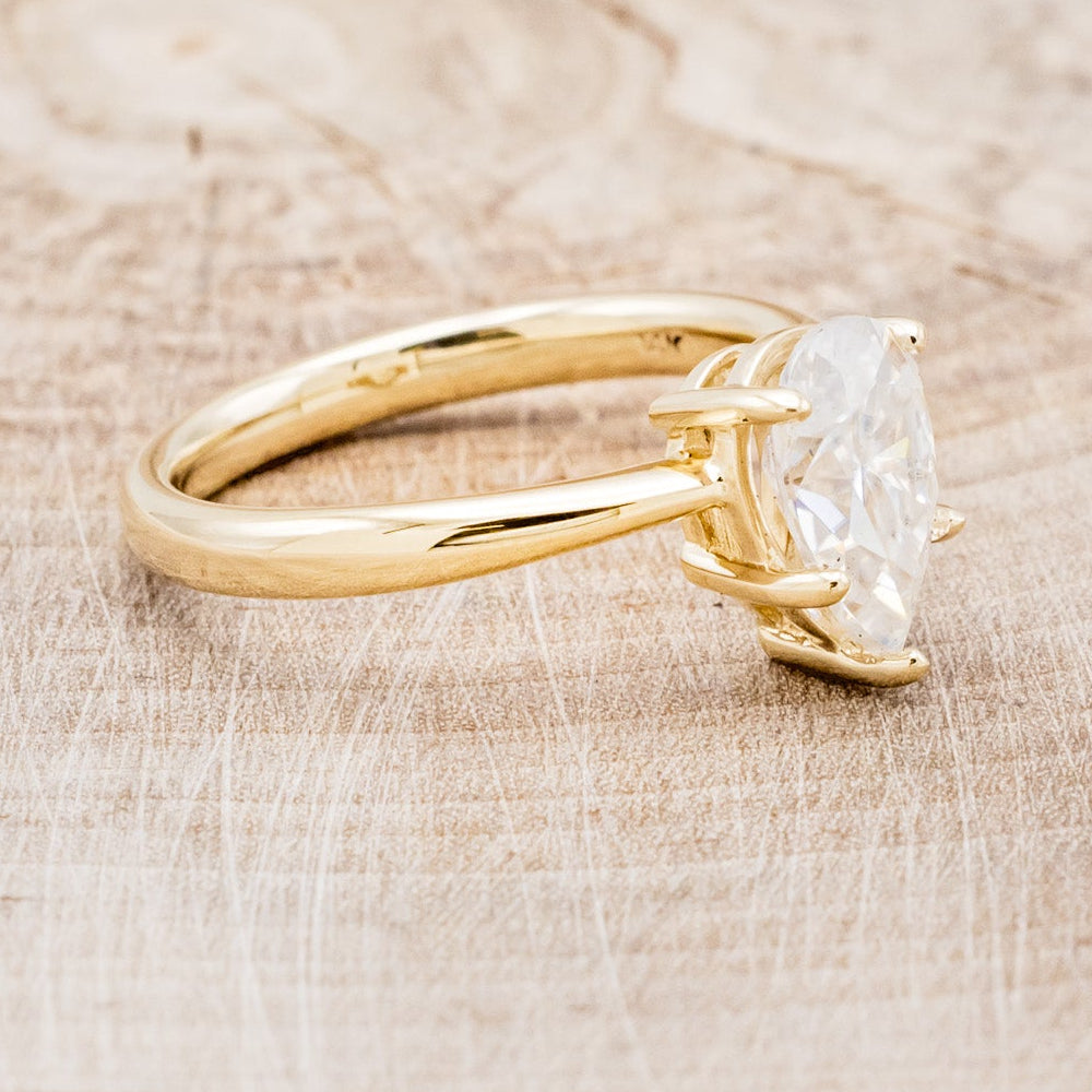 5 PRONG PEAR-SHAPED MOISSANITE SOLITAIRE ENGAGEMENT RING-2