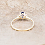 "GINA" - OVAL LAB-GROWN SAPPHIRE ENGAGEMENT RING WITH DIAMOND ACCENTS-10