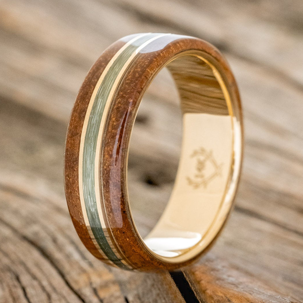 "GLEN" - KOA WOOD & FISHING LINE WEDDING RING-4