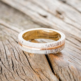 "GOLDEN" - ELK ANTLER & 14K GOLD INLAY WEDDING BAND-9