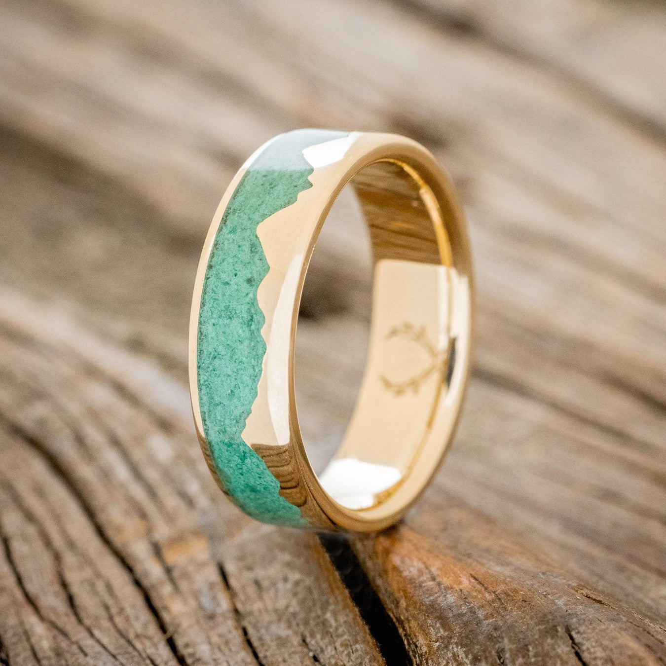 "HELIOS" - MALACHITE MOUNTAIN RANGE WEDDING BAND-2