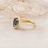 "KB" - PEAR SHAPED LAB-GROWN ALEXANDRITE ENGAGEMENT RING WITH DIAMOND ACCENTS-9