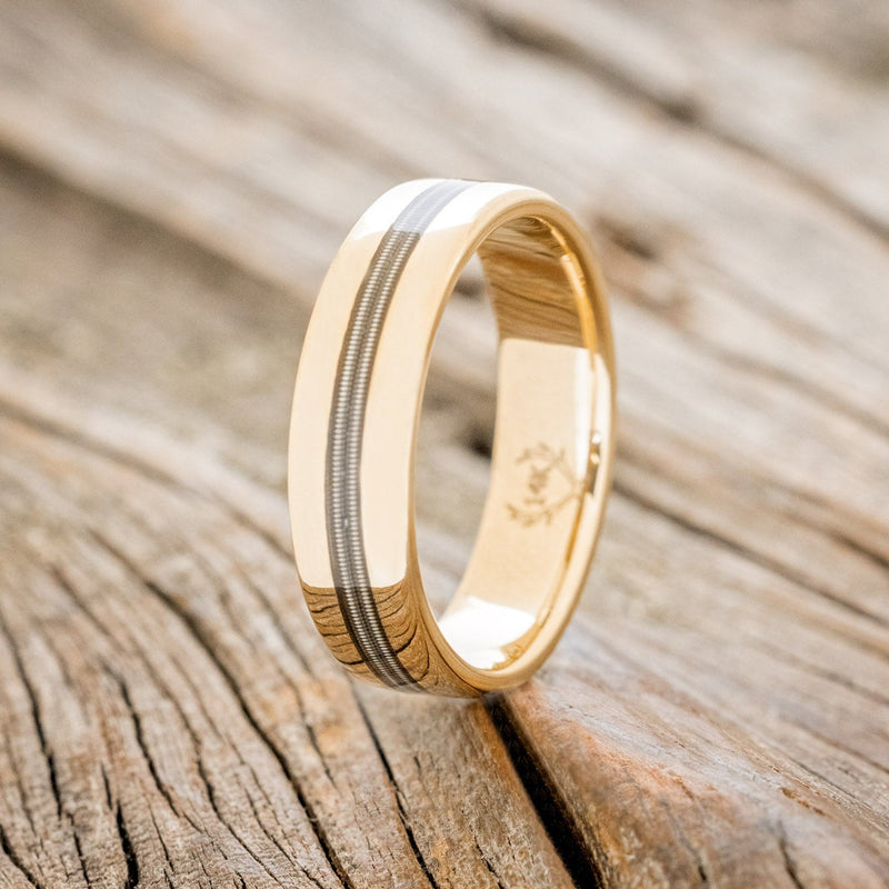 "NIRVANA" - CENTERED GUITAR STRING WEDDING BAND-1