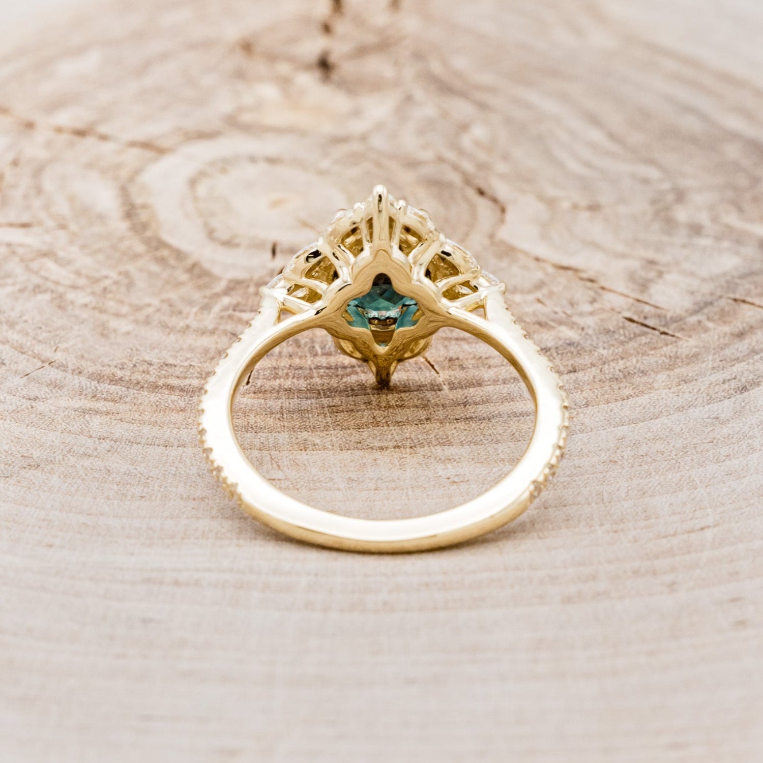 "NORTH STAR" - OVAL LAB-GROWN ALEXANDRITE ENGAGEMENT RING WITH DIAMOND HALO & ACCENTS-19