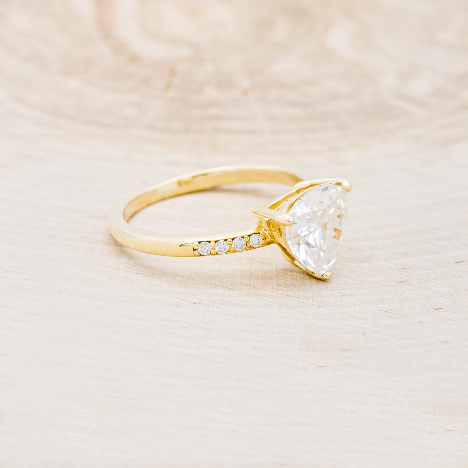 "PIPER" - TRILLION CUT MOISSANITE ENGAGEMENT RING WITH DIAMOND ACCENTS-14