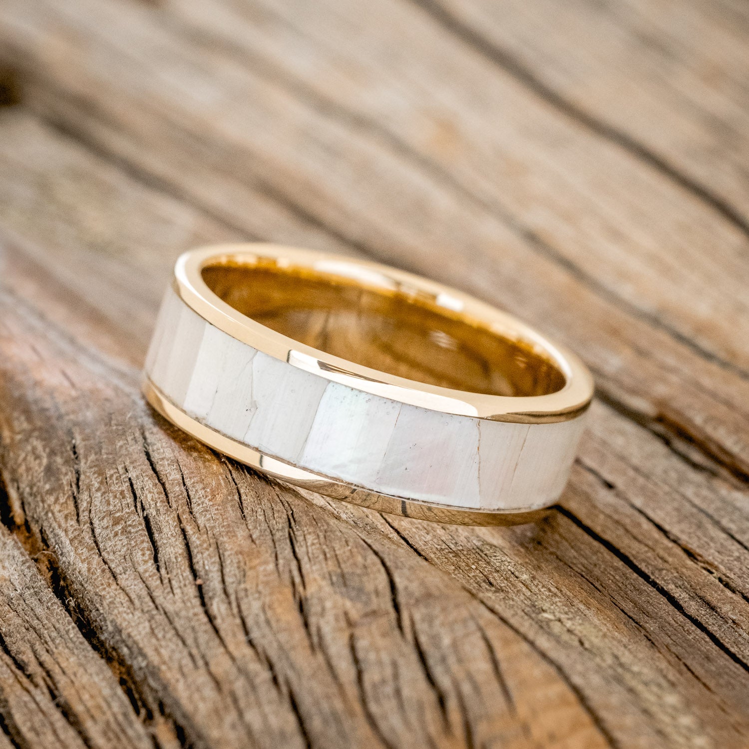 "RAINIER" - MOTHER OF PEARL WEDDING RING-5