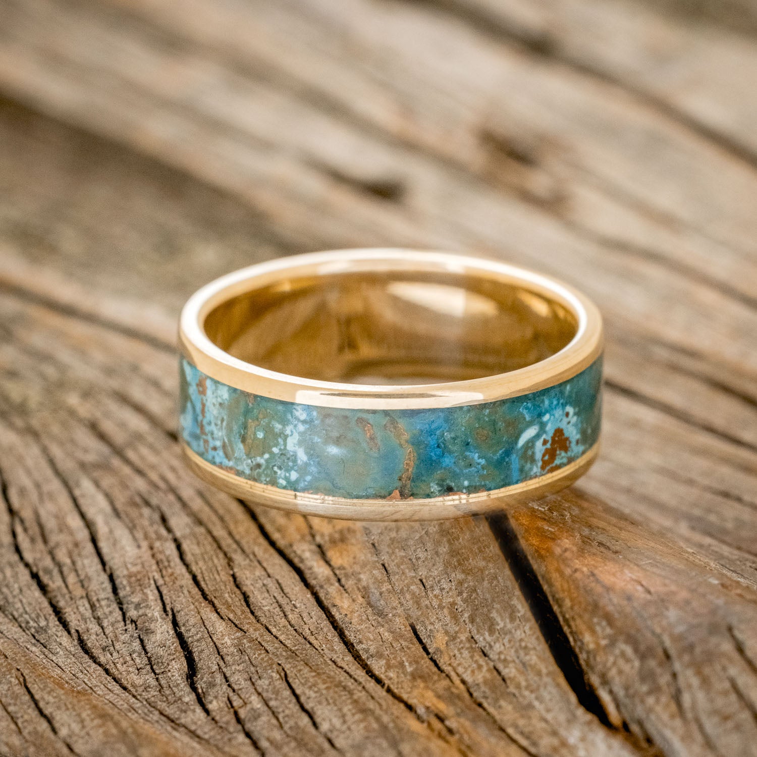 "RAINIER" - PATINA COPPER WEDDING BAND-12