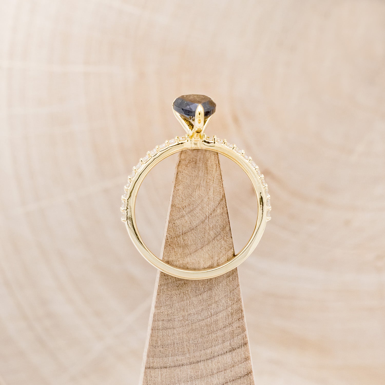 "RAMONA" - PEAR-SHAPED SALT & PEPPER DIAMOND ENGAGEMENT RING WITH DIAMOND ACCENTS-18