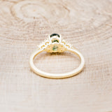 "RHEA" - OVAL MOSS AGATE ENGAGEMENT RING WITH DIAMOND ACCENTS-5