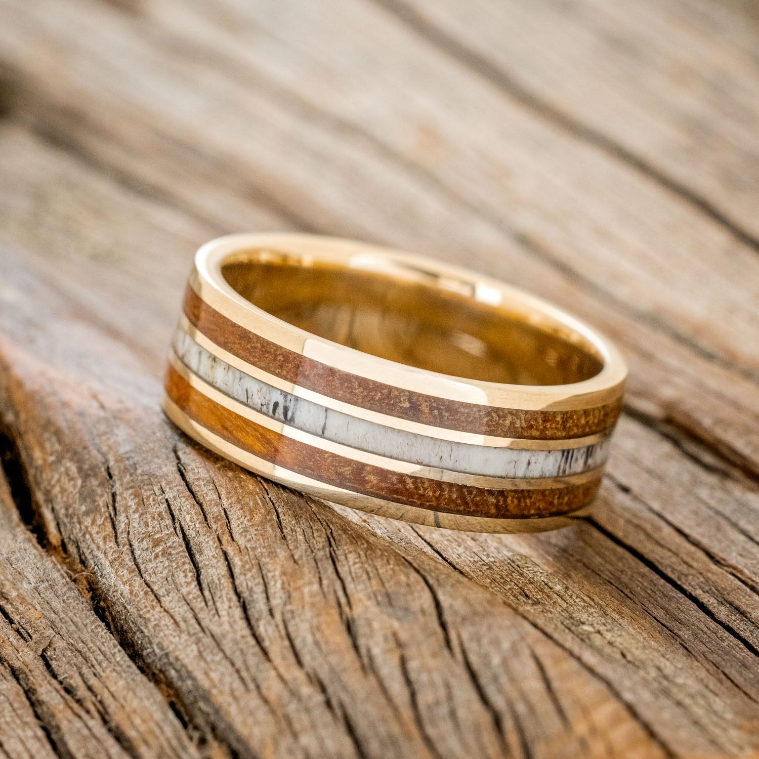 "RIO" - ELK ANTLER & IRONWOOD WEDDING BAND-8