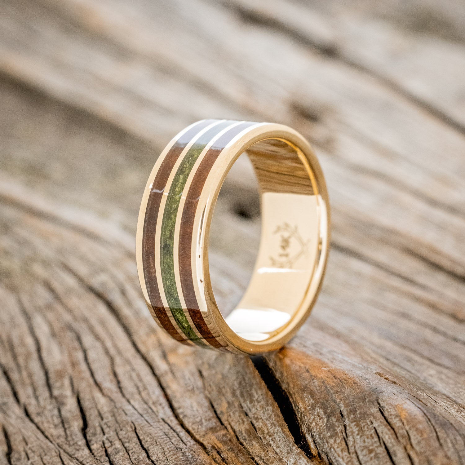 "RIO" - REDWOOD & MOSS WEDDING BAND-16