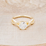"ROSLYN" - ROUND CUT MOISSANITE ENGAGEMENT RING WITH DIAMOND ACCENTS