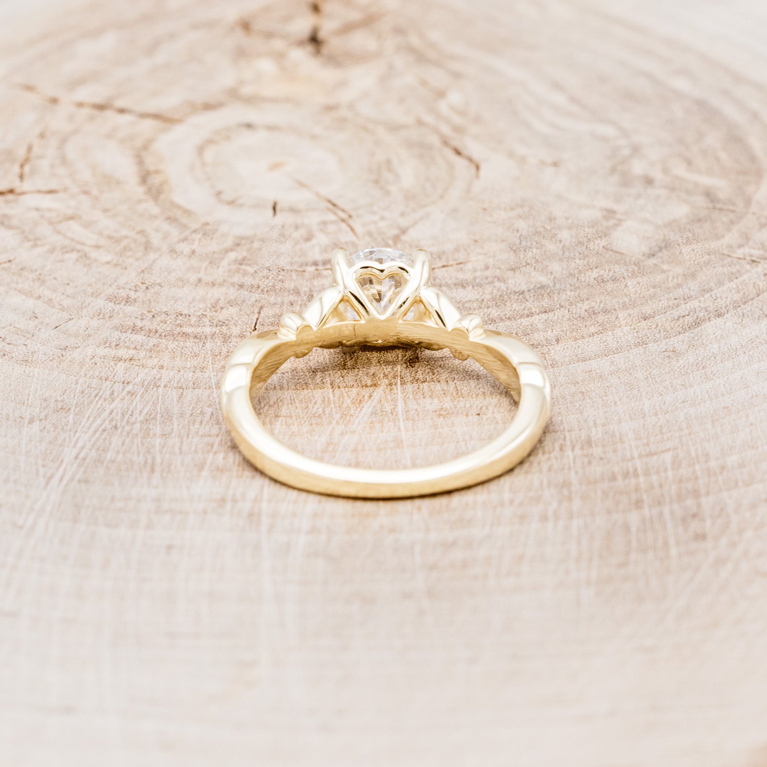 ROUND CUT MOISSANITE ENGAGEMENT RING WITH DIAMOND ACCENTS-17