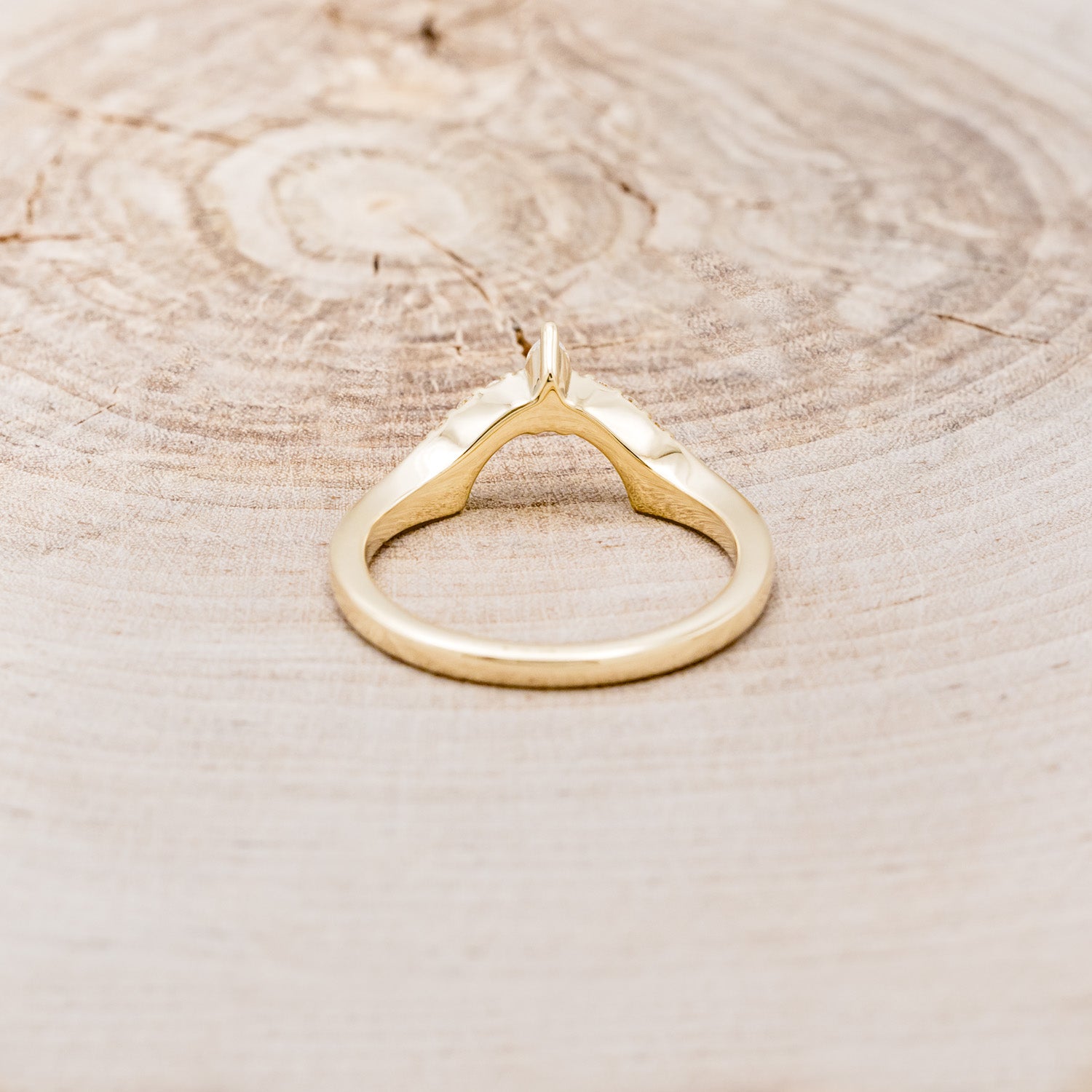 "SAMA" - TURQUOISE CONTOURED WEDDING BAND WITH DIAMOND ACCENTS-11