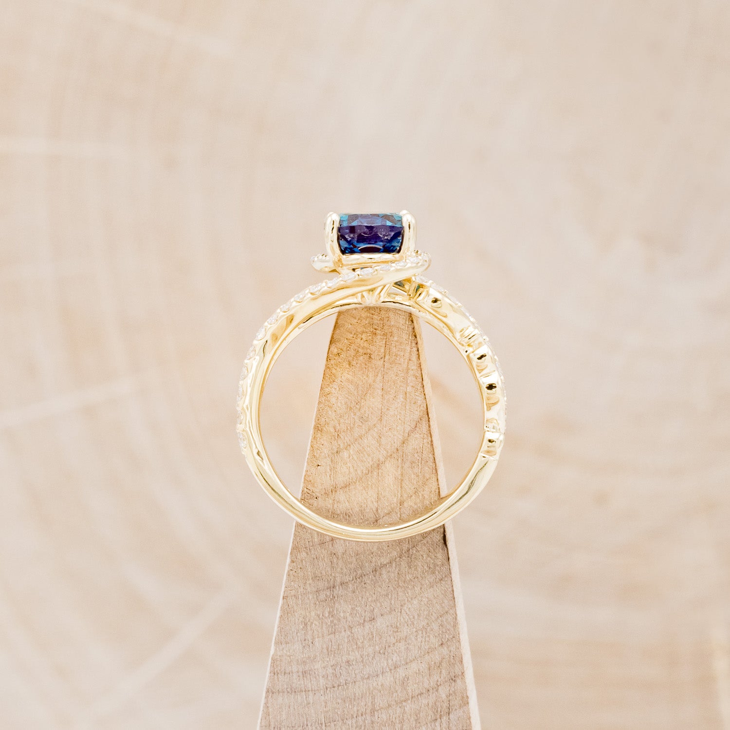 "SCARLET" - OVAL LAB-GROWN ALEXANDRITE ENGAGEMENT RING WITH DIAMOND ACCENTS-6