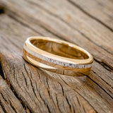 "TANNER" - WHISKEY BARREL OAK & ANTLER WEDDING RING-5