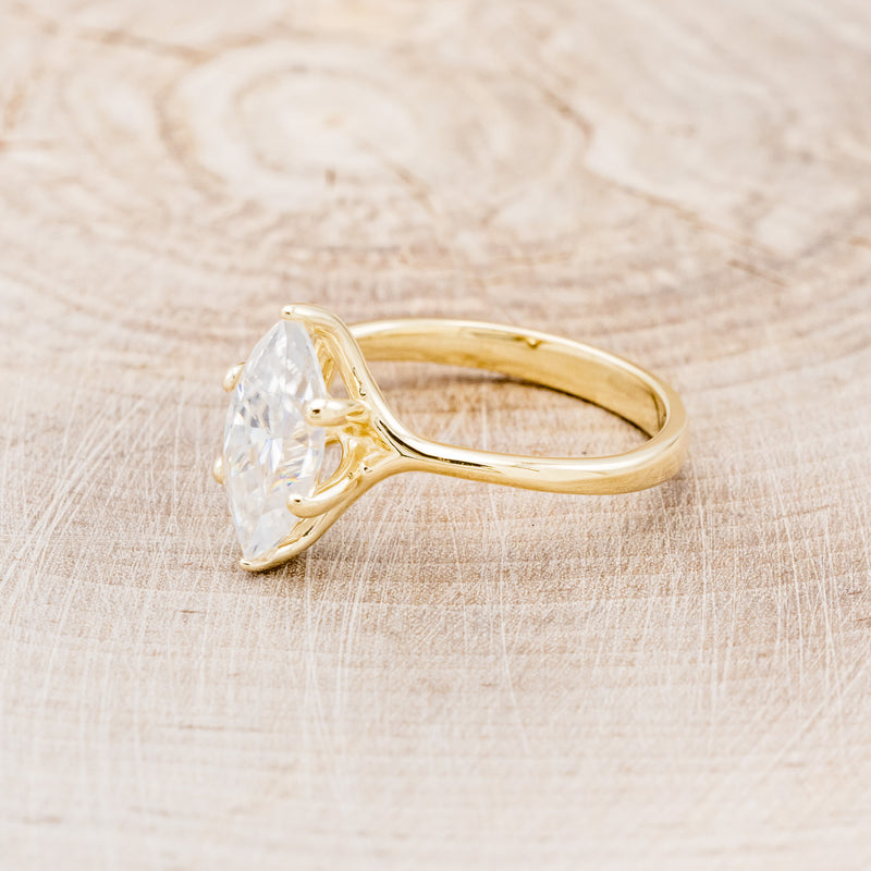 "TULIP" - MARQUISE CUT MOISSANITE SOLITAIRE ENGAGEMENT RING
