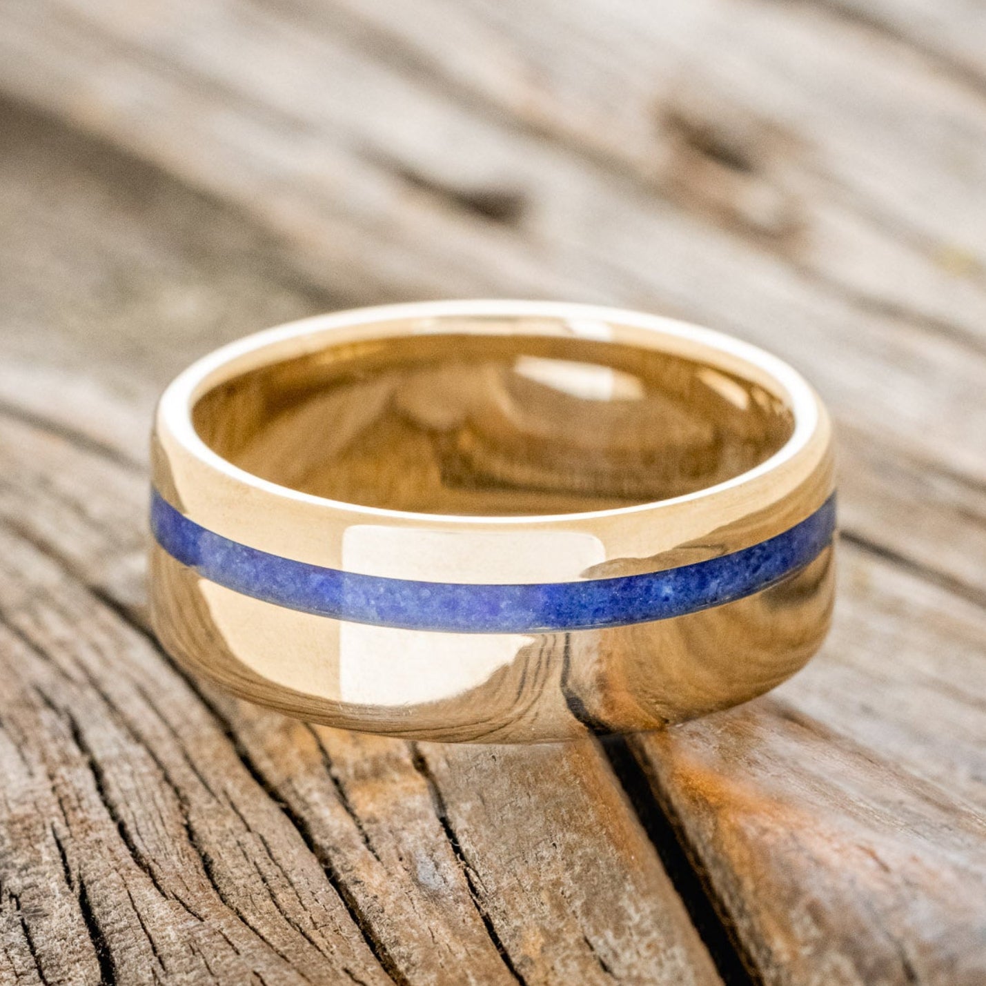 "VERTIGO" - LAPIS LAZULI WEDDING BAND-12