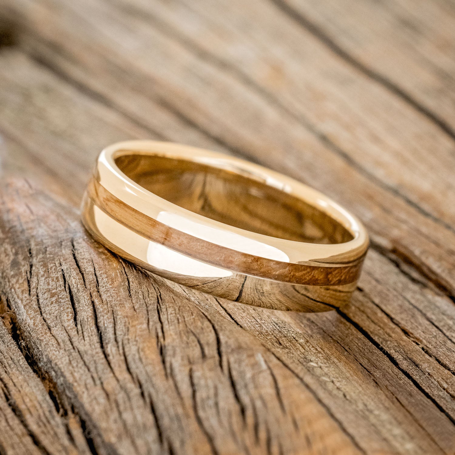 "VERTIGO" - WHISKEY BARREL OAK WEDDING BAND-14