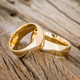 MATCHING SET OF 14K GOLD DOMED WEDDING RINGS