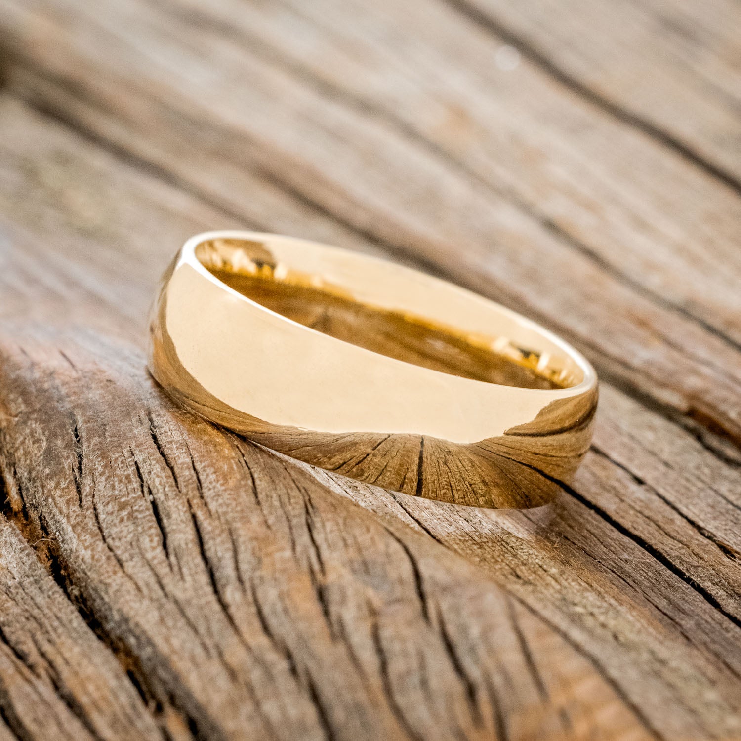 MATCHING SET OF 14K GOLD DOMED WEDDING RINGS-4