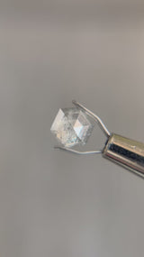 1.37ct 7.56x6.50mm HEXAGON ROSE CUT SALT & PEPPER DIAMOND