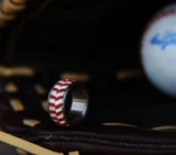 AUTHENTIC MAJOR LEAGUE BASEBALL WEDDING BAND (available in titanium, silver, black zirconium & 14K white, rose or yellow gold) - Staghead Designs - Antler Rings By Staghead Designs