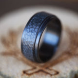 MATCHING SET OF COMPLIMENTARY HAMMERED BLACK ZIRCONIUM RINGS (available in silver, black zirconium, damascus steel & 14K white, rose or yellow gold) - Staghead Designs - Antler Rings By Staghead Designs